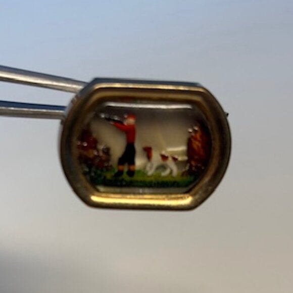 Vintage Swank Cufflinks with Hunter rifle & a Springer Spaniel - Picture 4 of 4